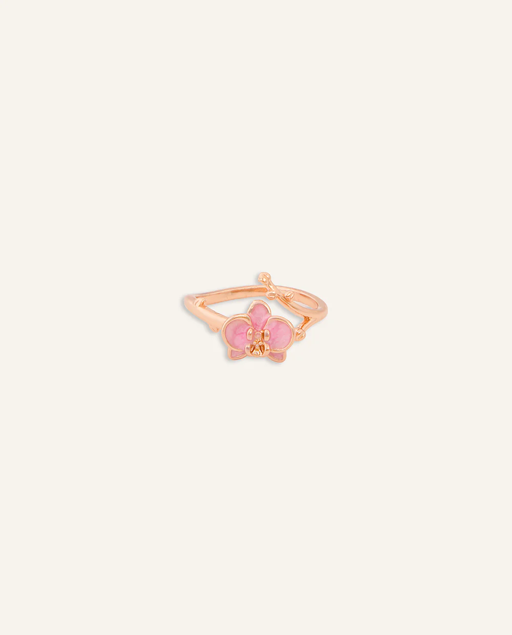 Anillo Regulable Moda Bloom Pink Dorado