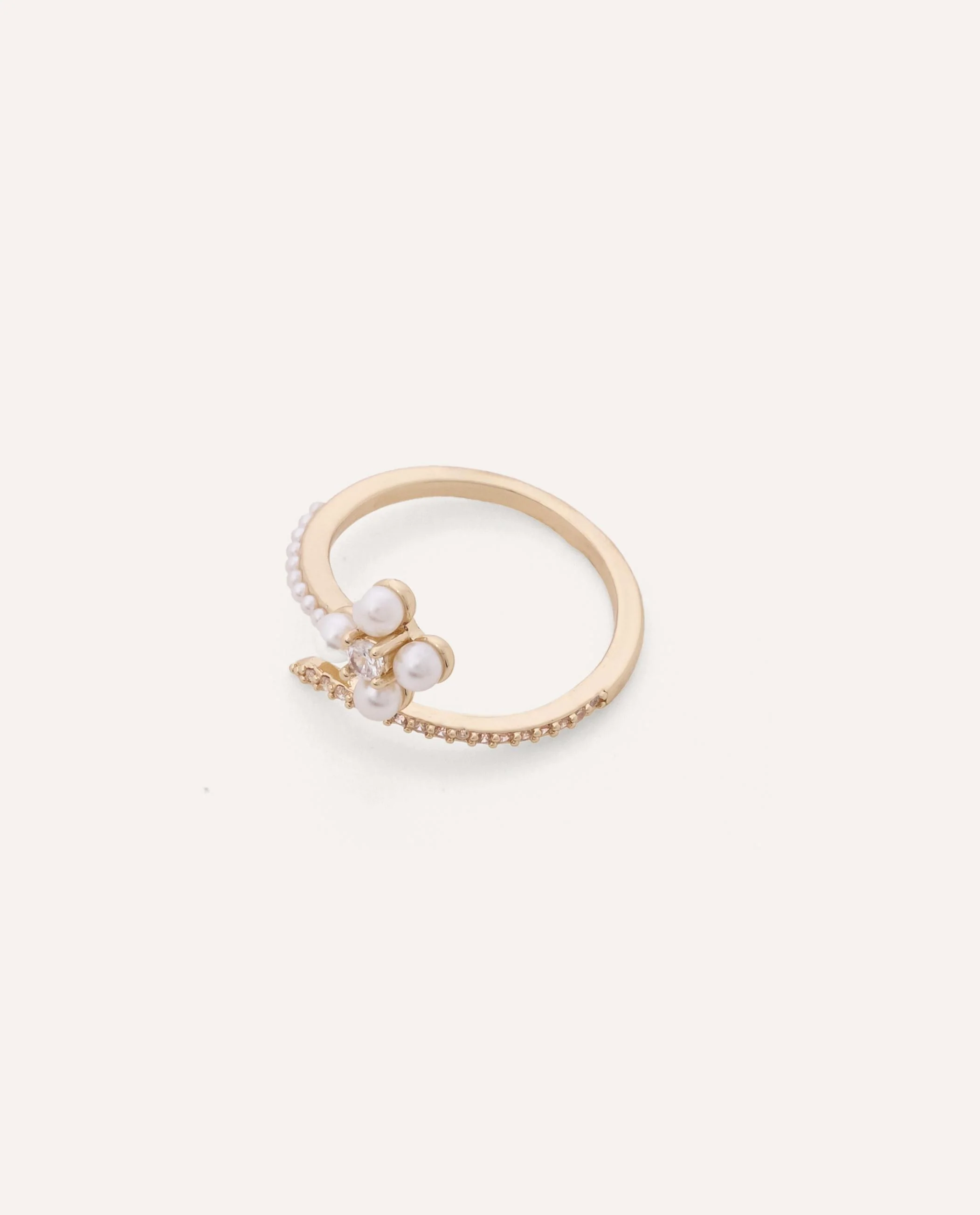 Anillo Regulable Premium Zircón Knot Dorado