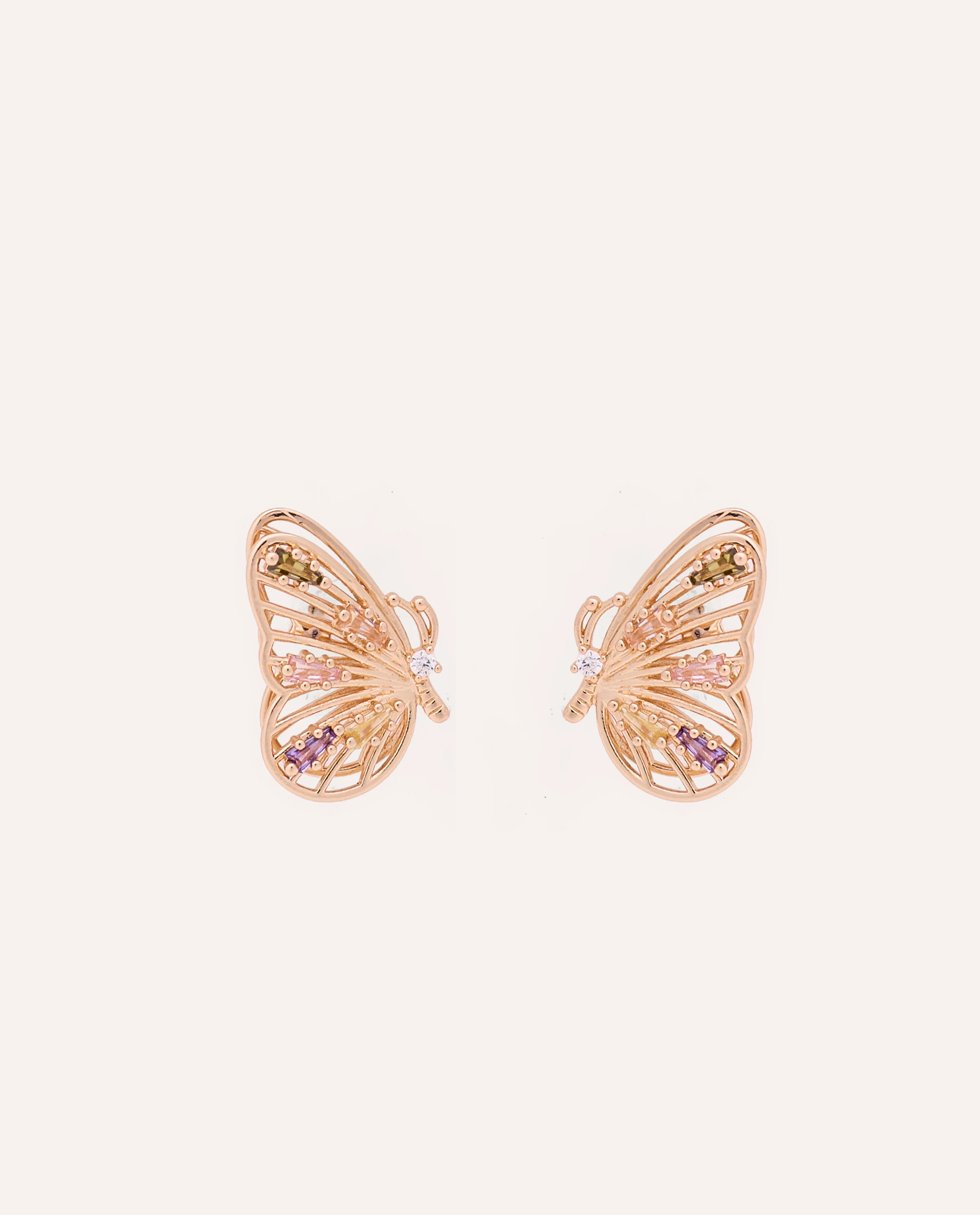 Arete moda mariposa dorado