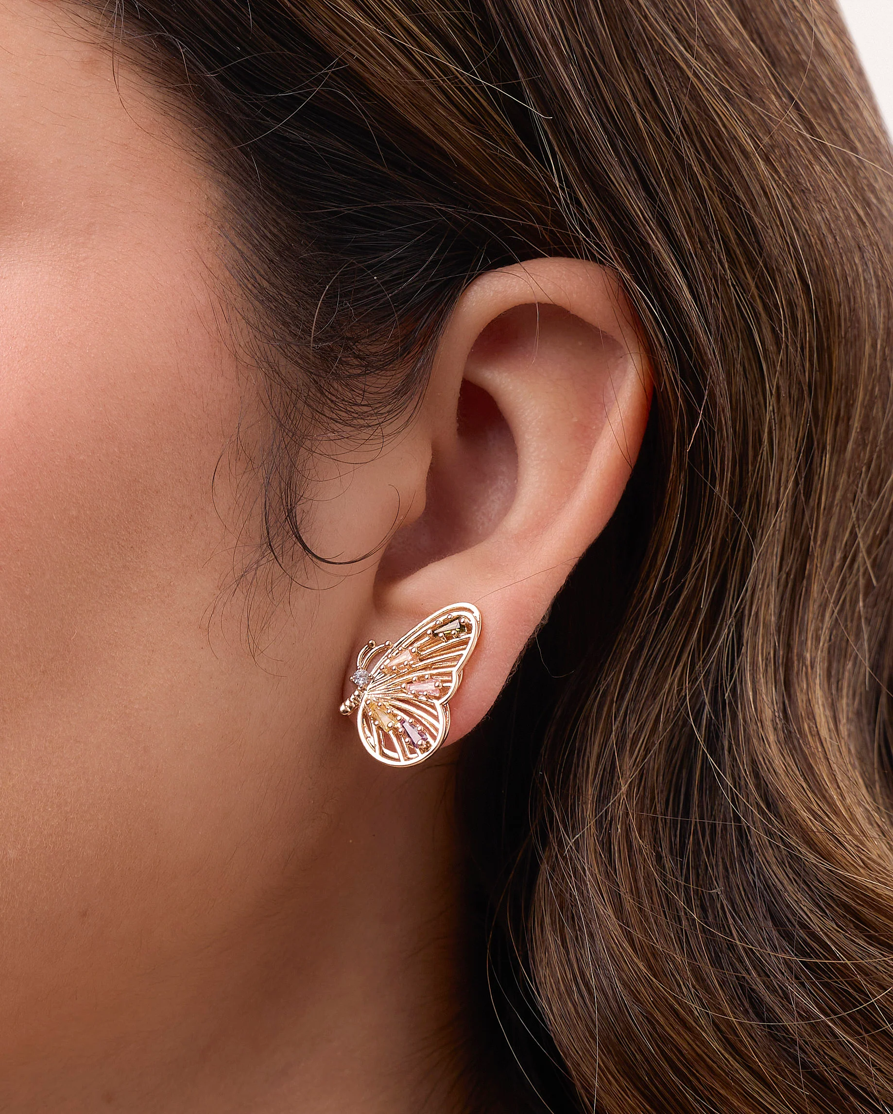 Arete moda mariposa dorado - Image 2