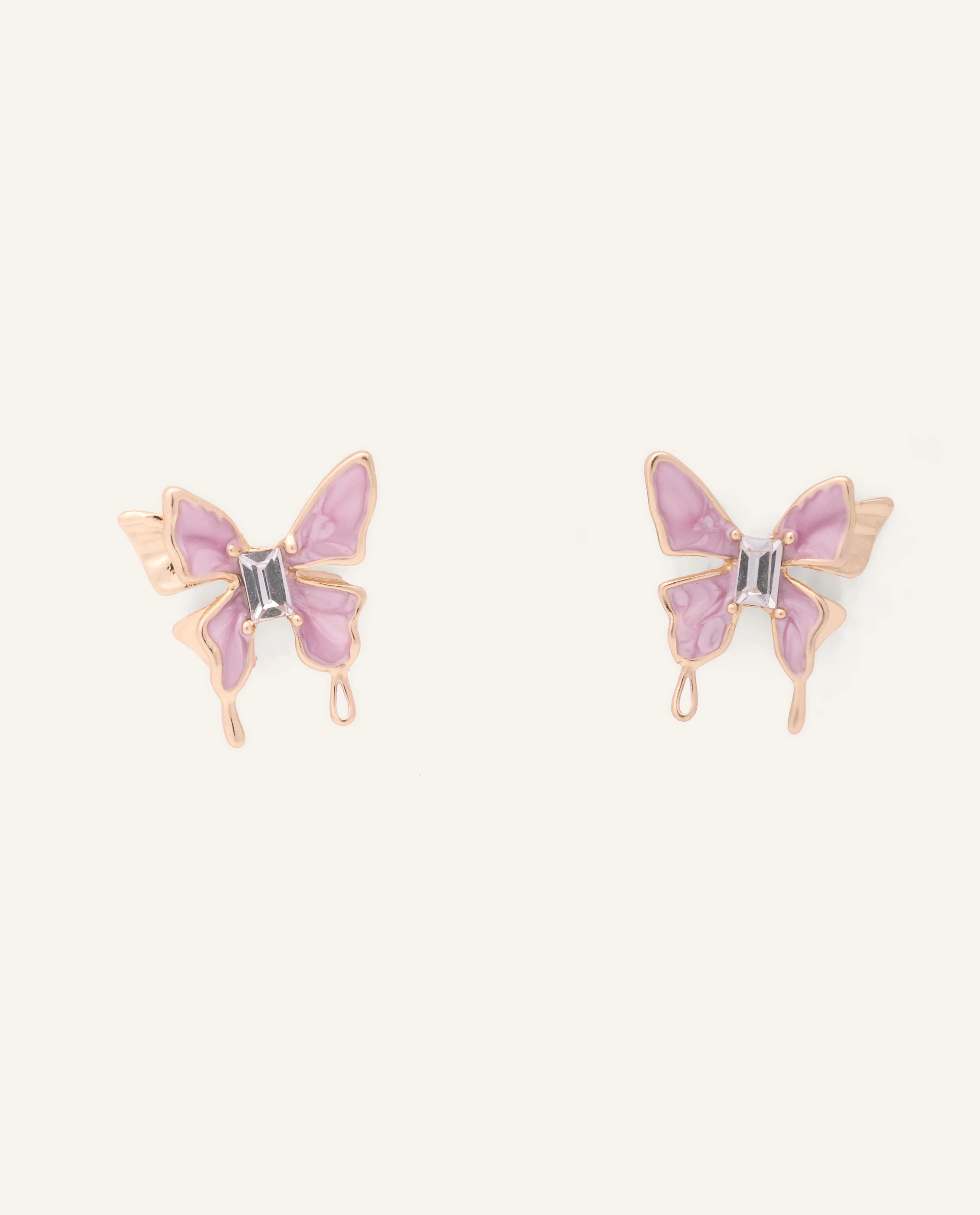 Arete moda mariposa lila dorado