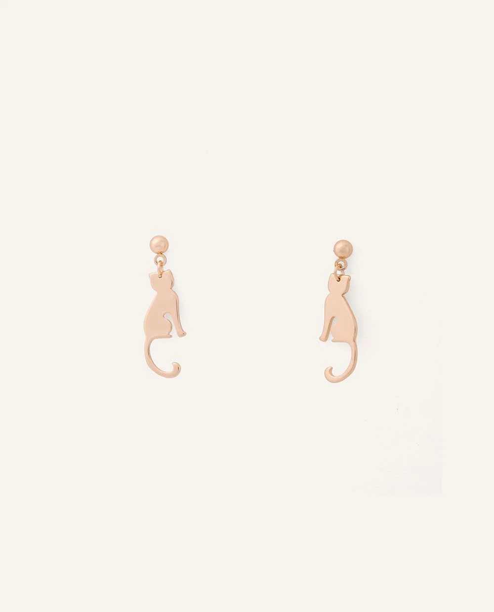 Arete Moda Drop Cat Lover 3 cm Dorado