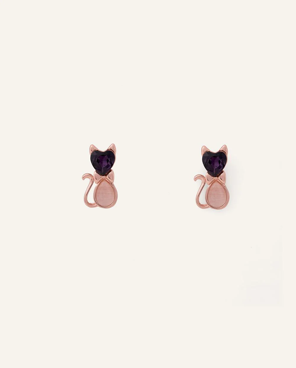 Arete Moda Pegado Cat Lover 2 cm Dorado
