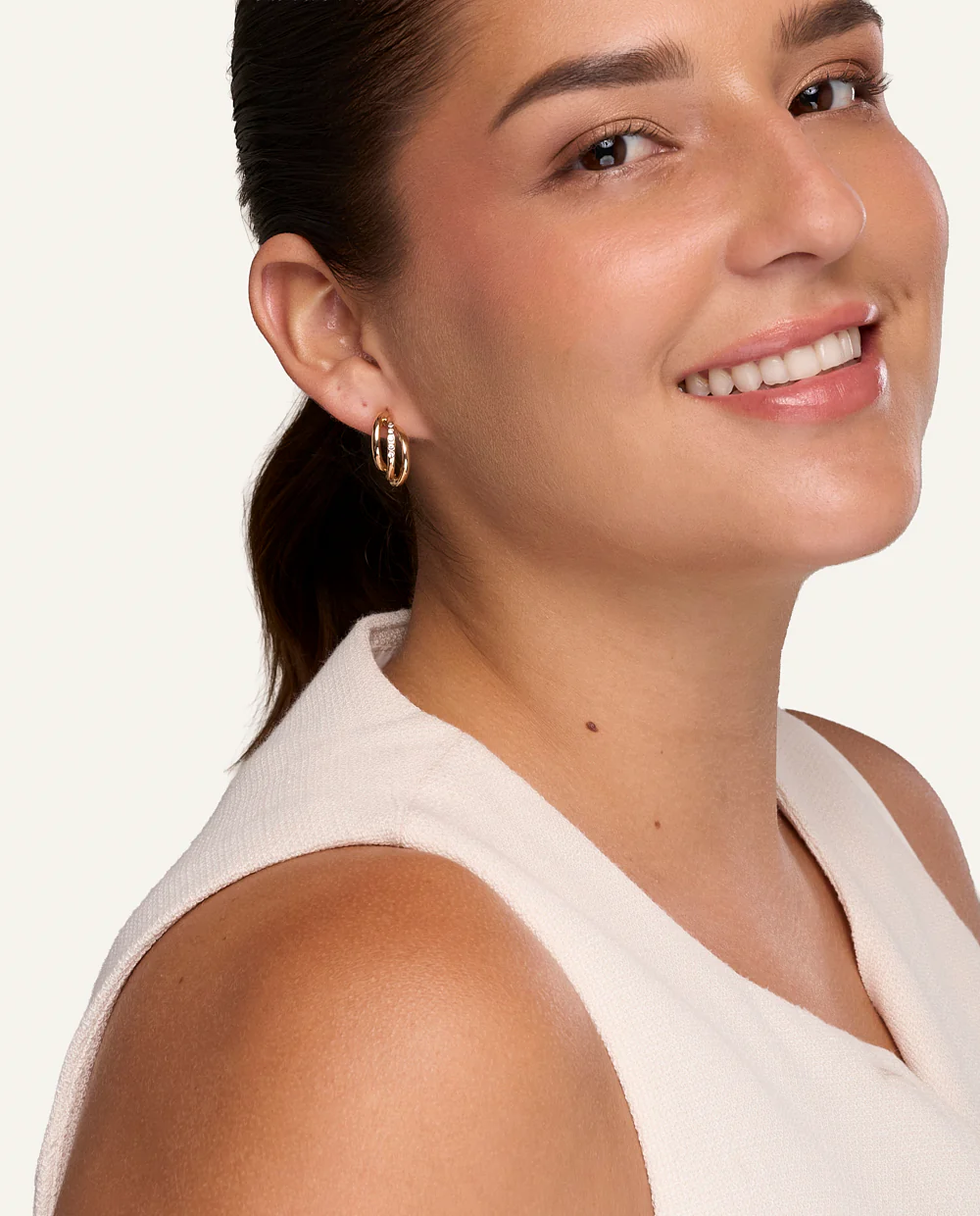 Arete Par Bañado en Oro Premium Dorado