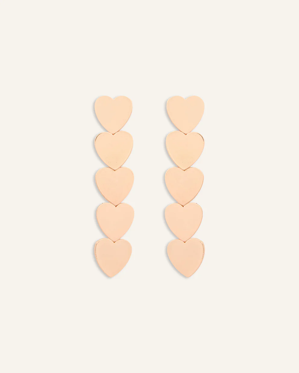Aretes Largos Moda Corazones Dorado - Image 3