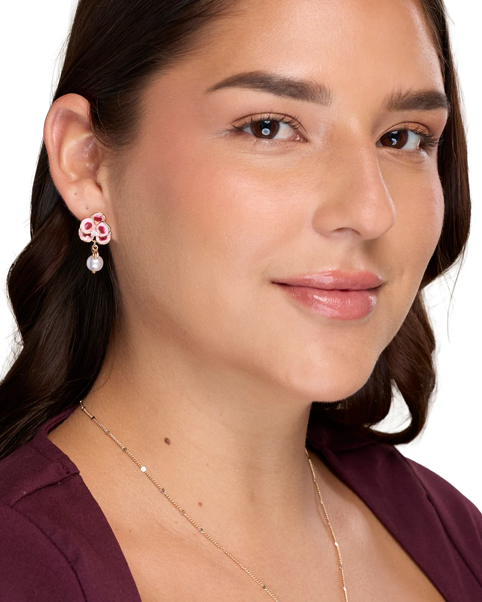 Aretes Moda Bloom Pink Dorado - Image 2