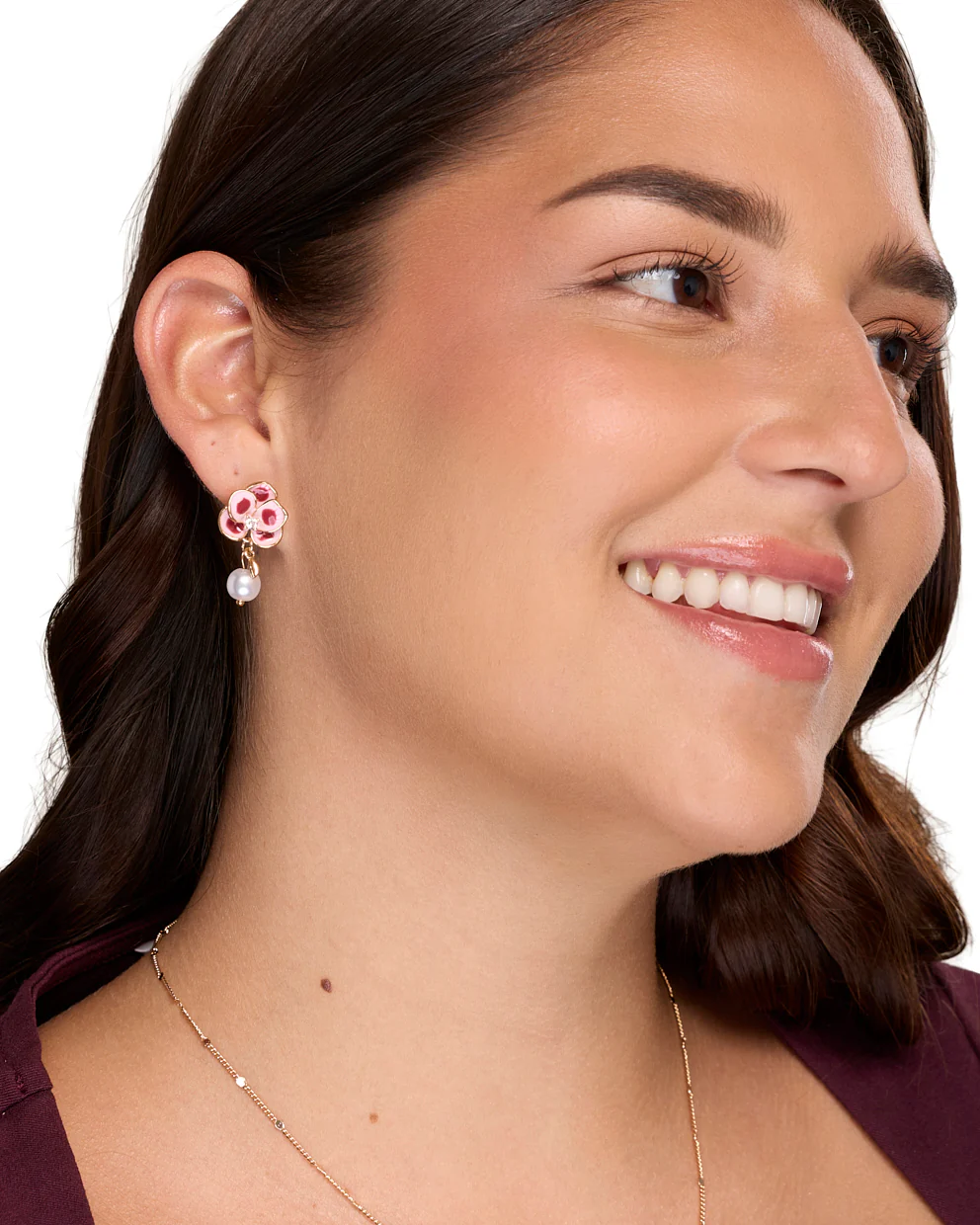 Aretes Moda Bloom Pink Dorado - Image 3
