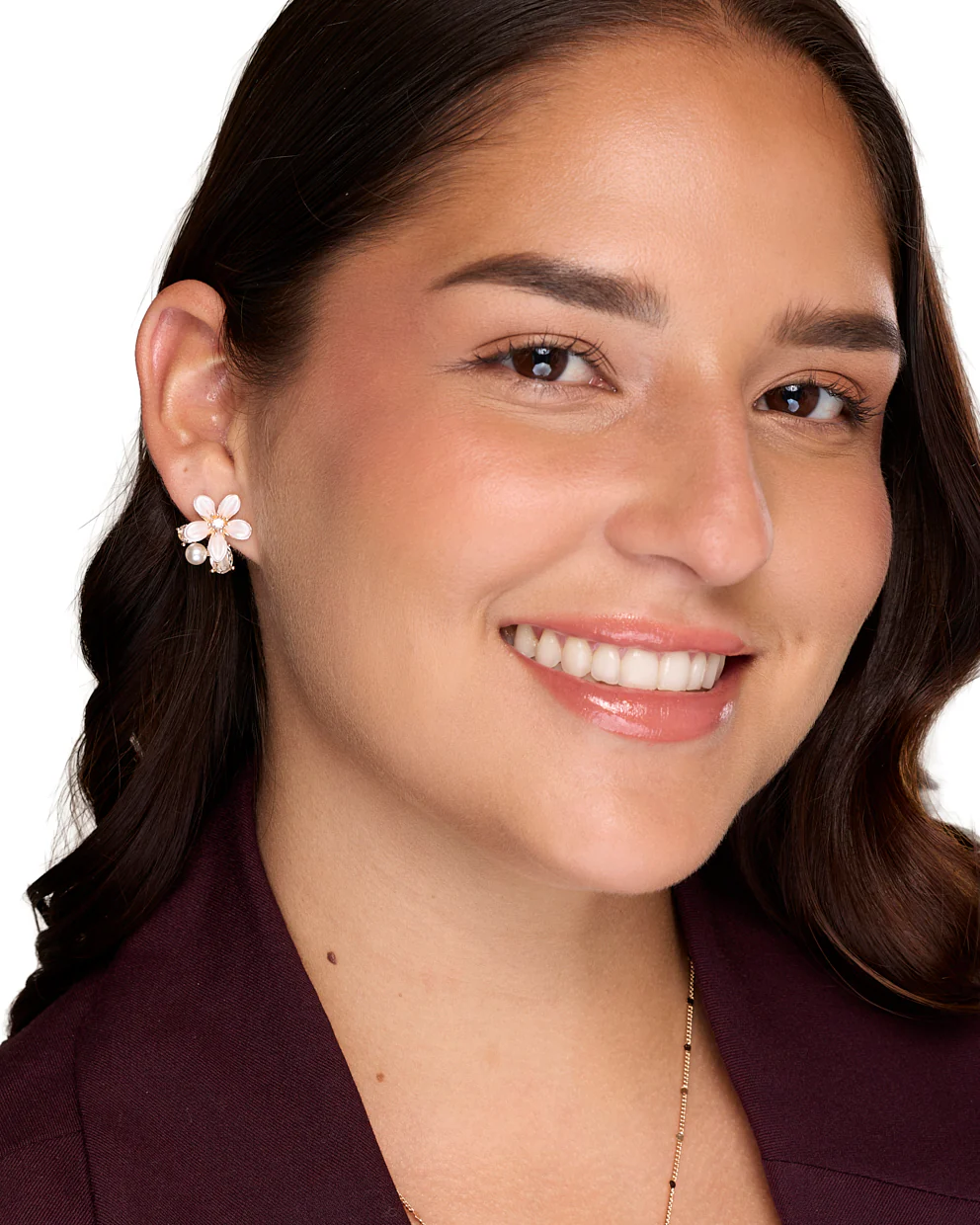 Aretes Moda Bloom Pearl Dorado - Image 2