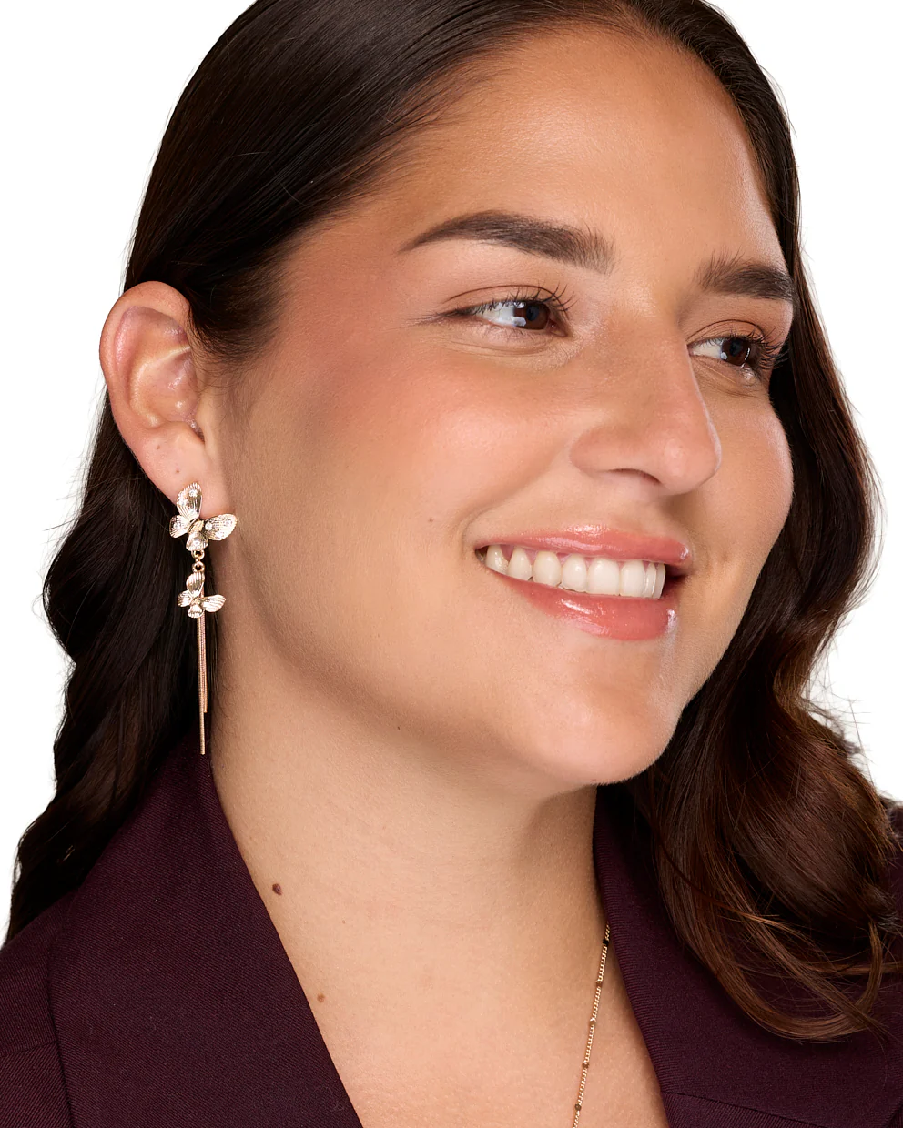 Aretes Moda Drop Dorado Mariposa - Image 2