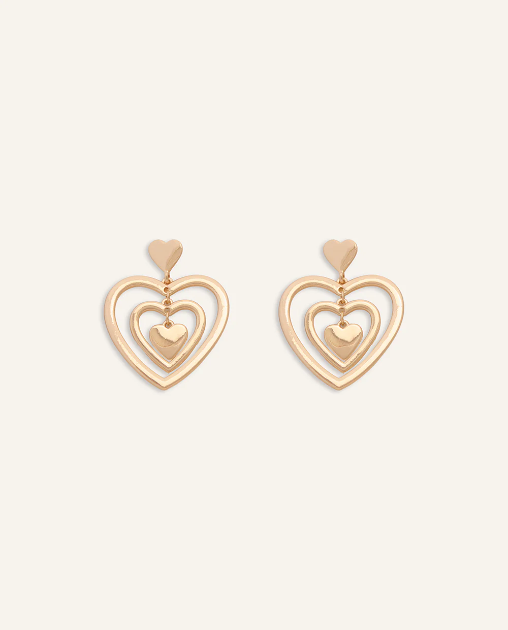 Aretes Moda Heart Dorado