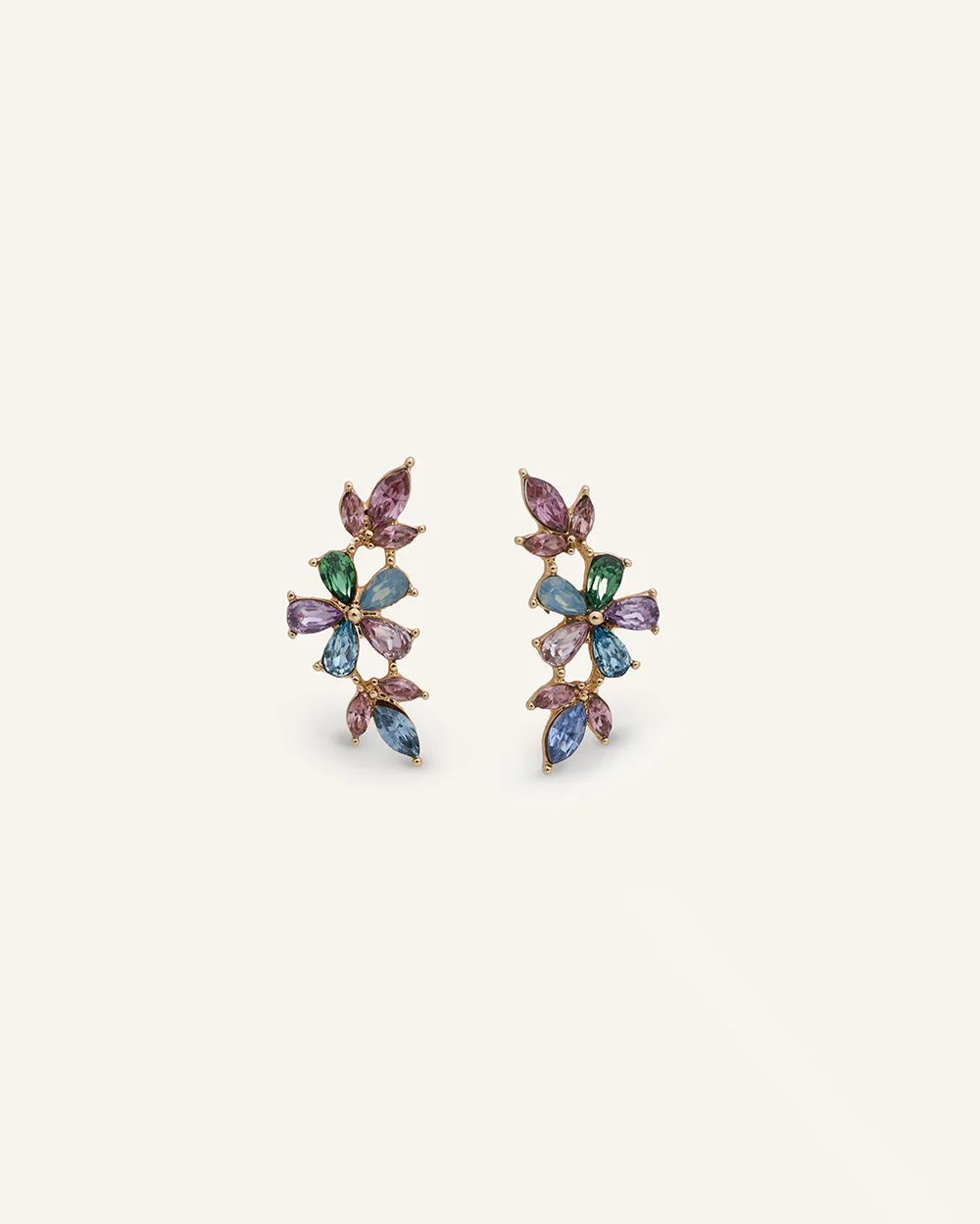 Aretes Trendy Flor Dorado