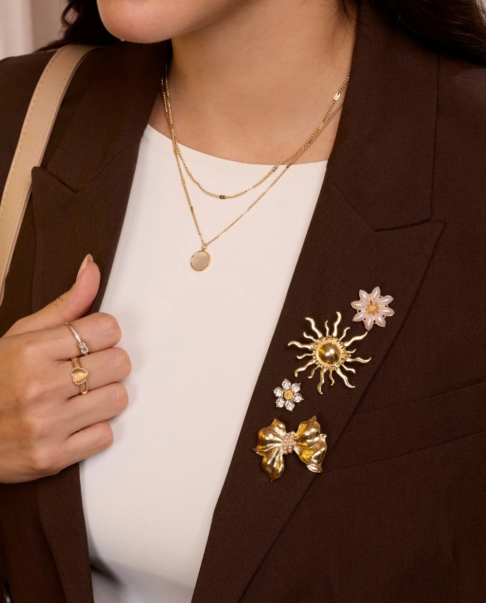 Broche Moda Sol Dorado - Image 2