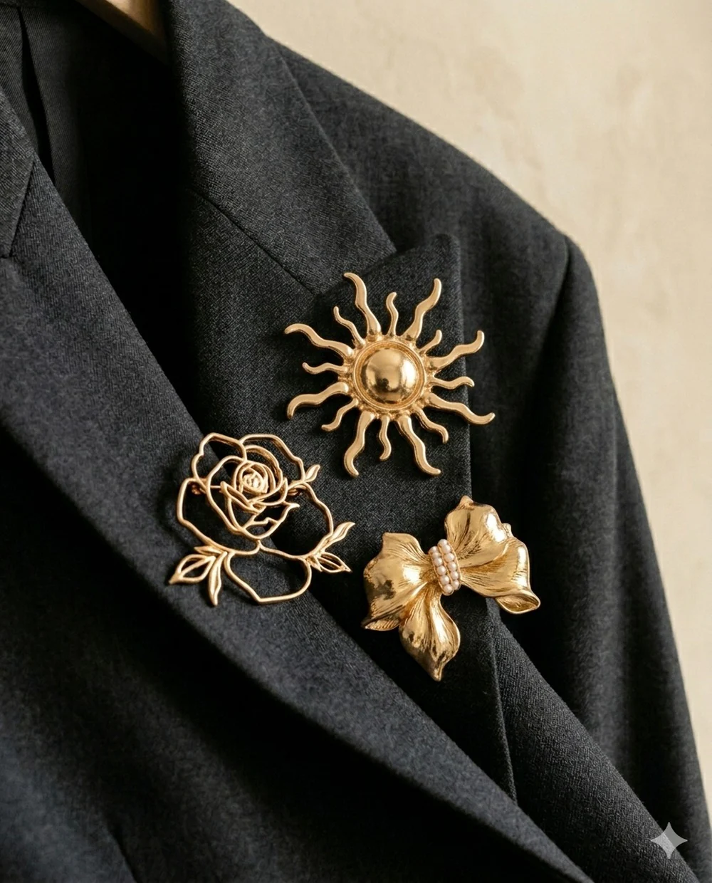 Broche Prendedor Moda Rosa Line Dorado - Image 3
