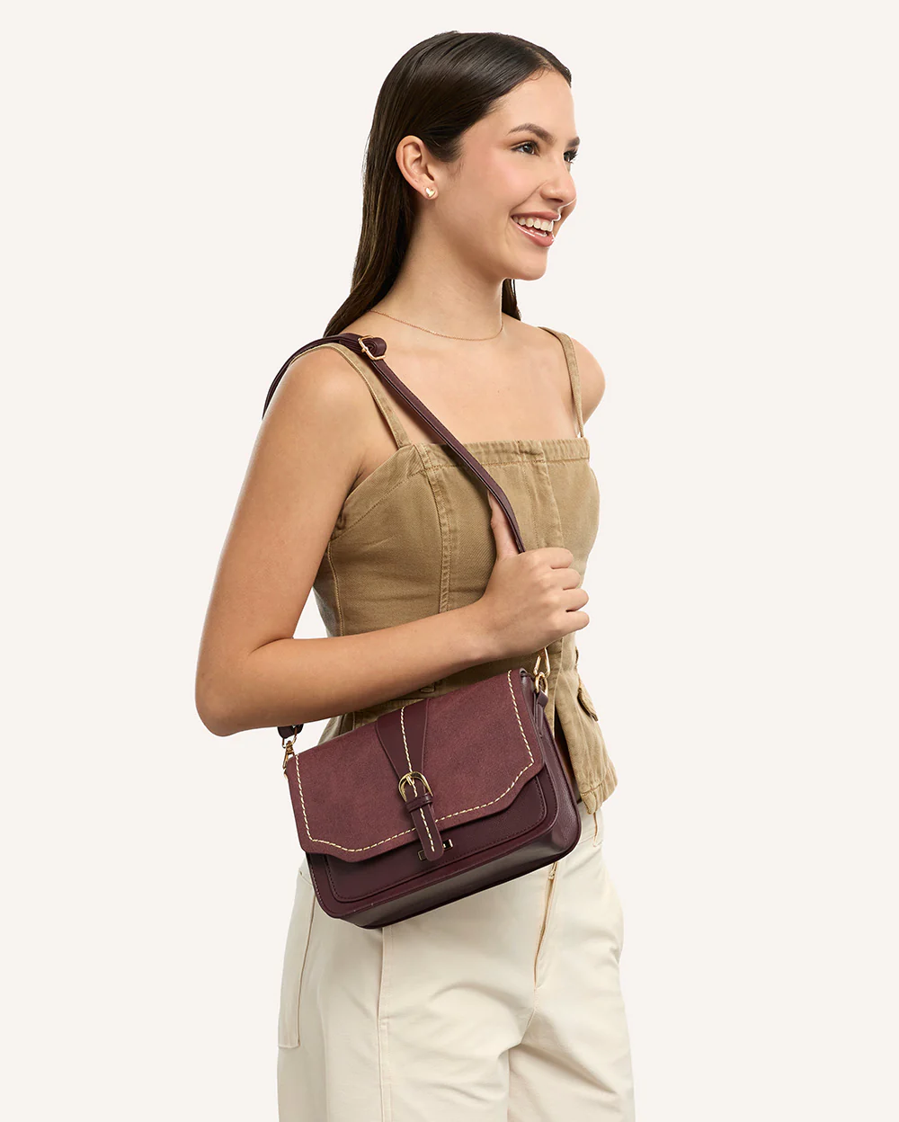 Cartera Crossbody Pu Guinda - Image 4