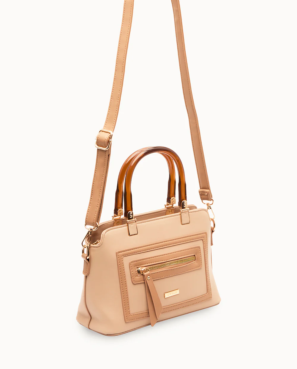 Cartera de Mano Estructurada PU Moda Beige - Image 4