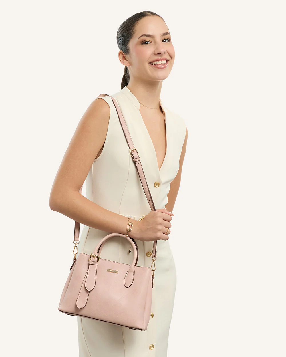 Cartera de Mano Satchel Pu Rosa - Image 2