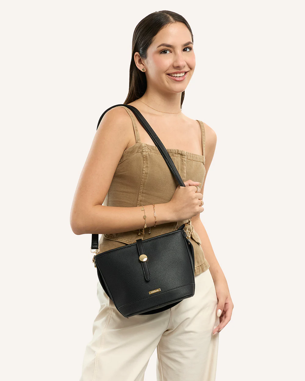 Cartera Pu Balde Negro