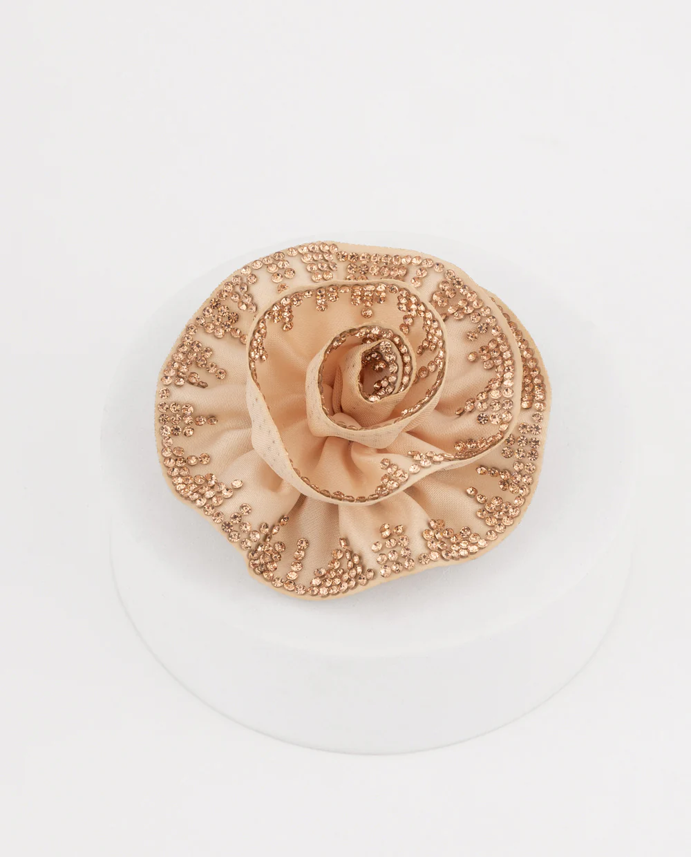 Gancho Flor Beige con Brillos Dorados - Image 3