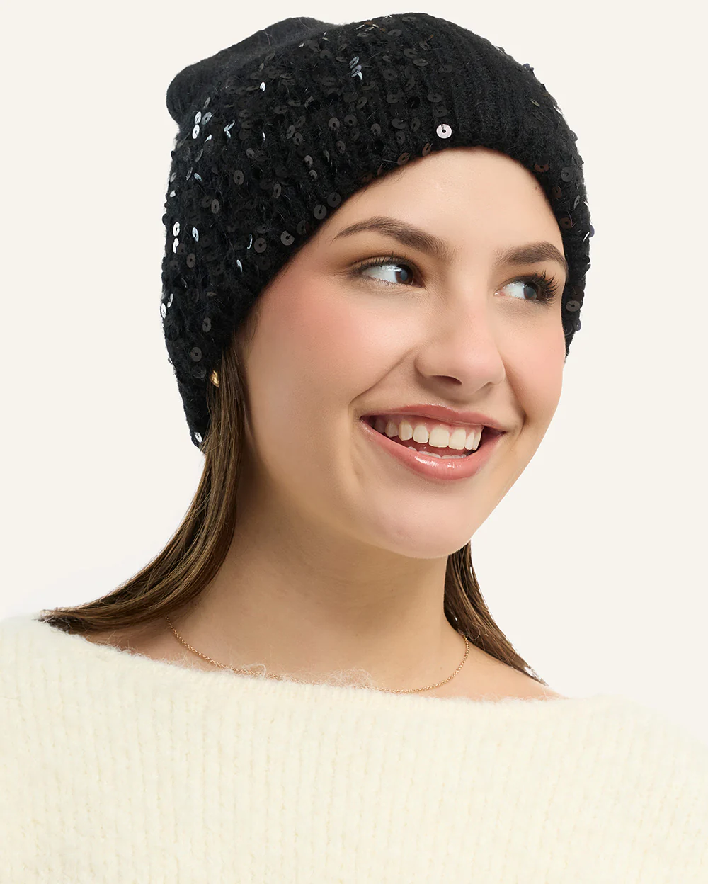 Gorro de Invierno Beanie Shine Negro - Image 2