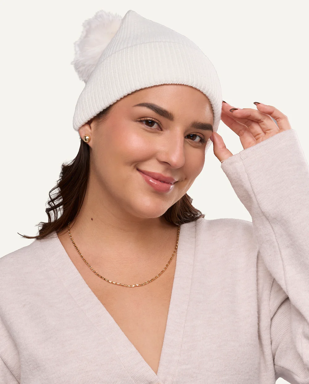Gorro De Invierno Beanie Soft Perla