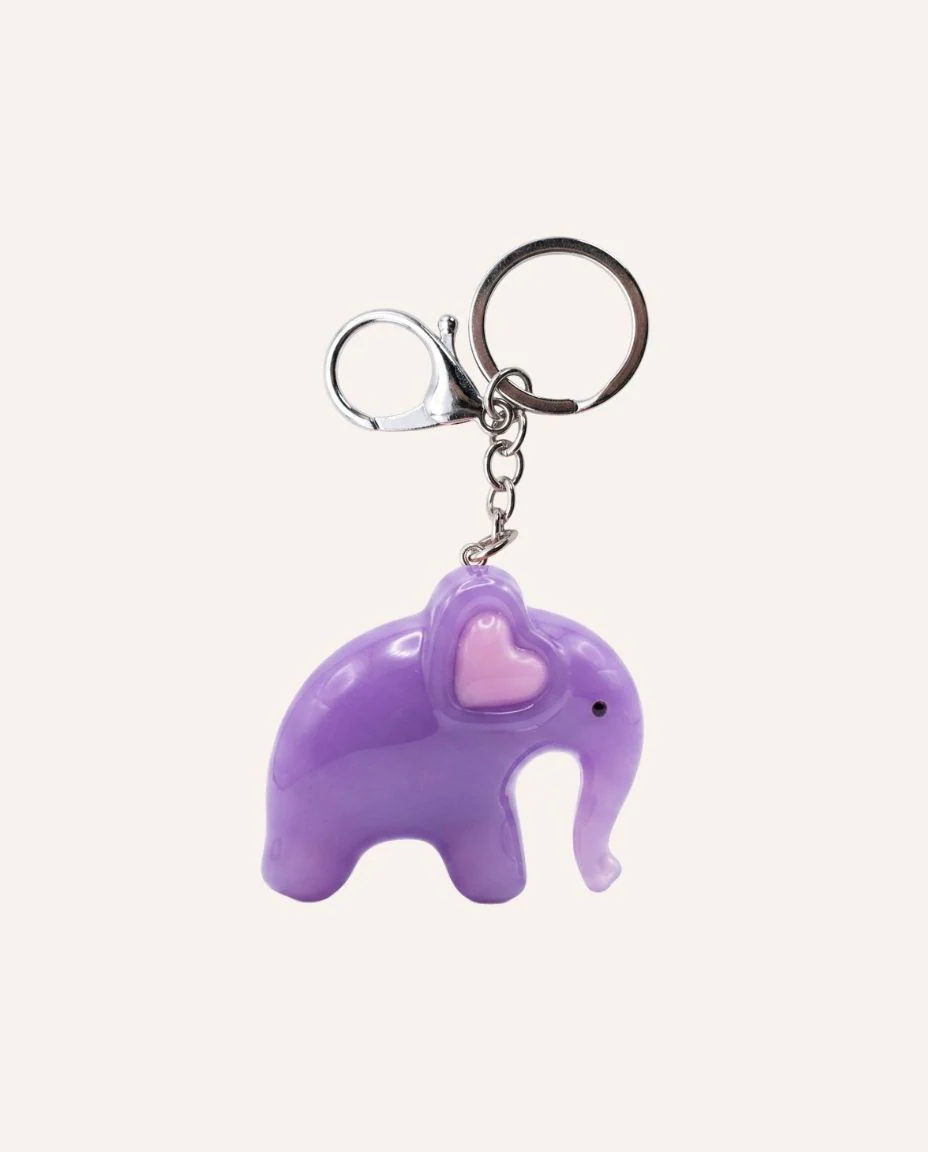 Llavero Elefante Brillante Lila