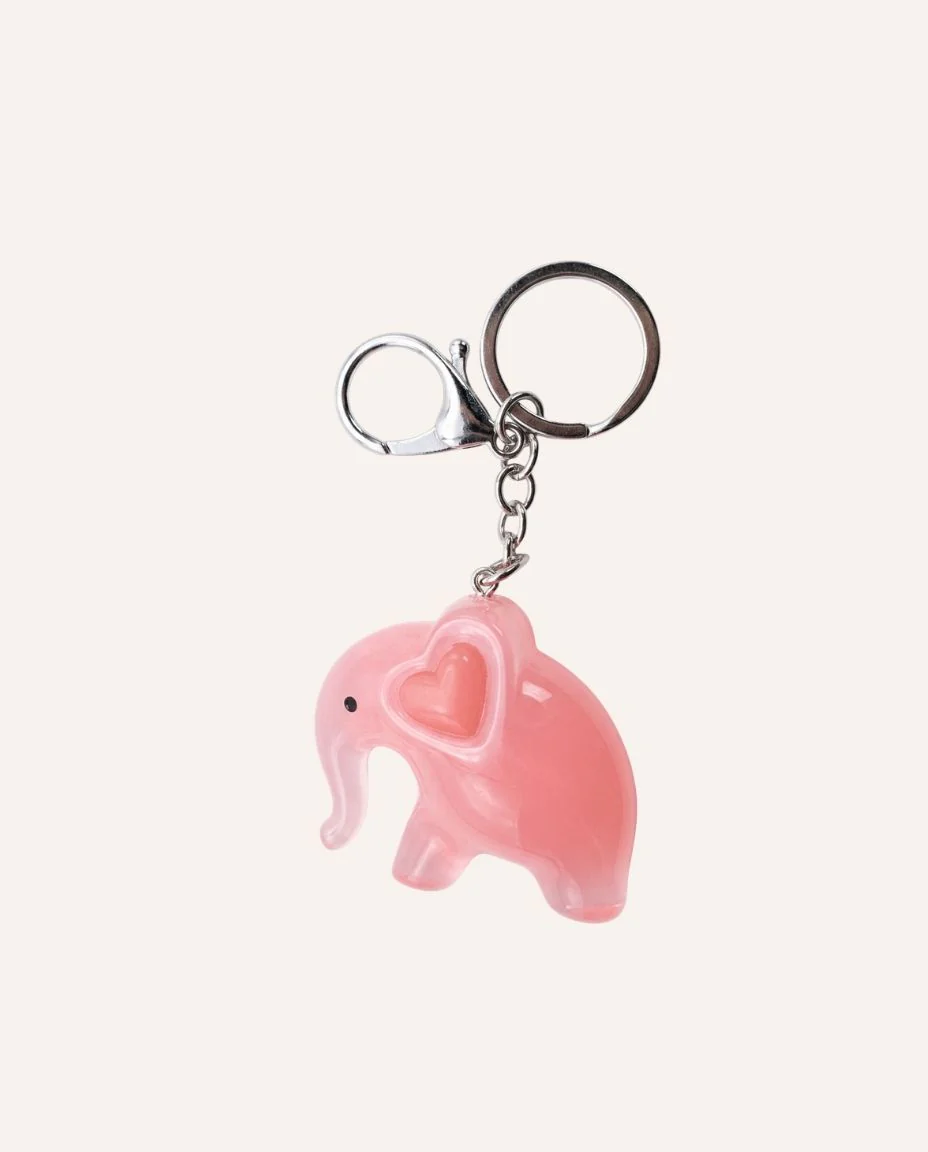 Llavero Elefante Brillante Rosa