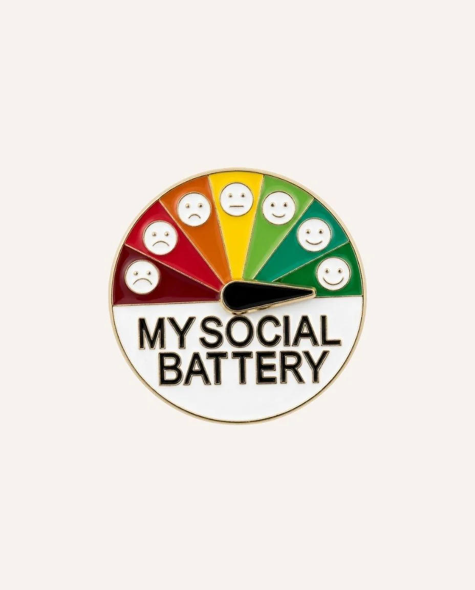 Pin My Social Battery Multicolor