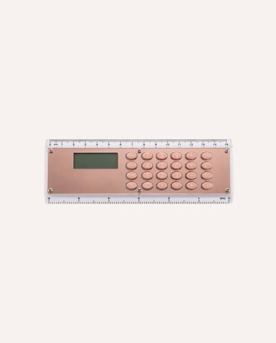 Regla Calculadora 15 cm Rosa