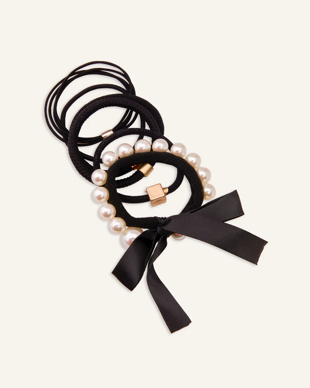 Set Colets Básicos Perlas y Lazo Variado