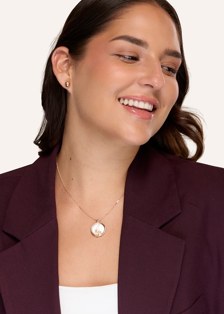 Set Collar + Arete Aura Moda Circle Dorado - Image 3