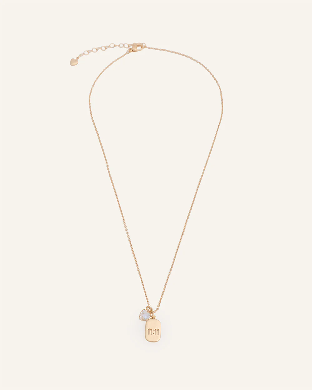 Set Collar + Arete Corazón 11:11 Dorado - Image 3