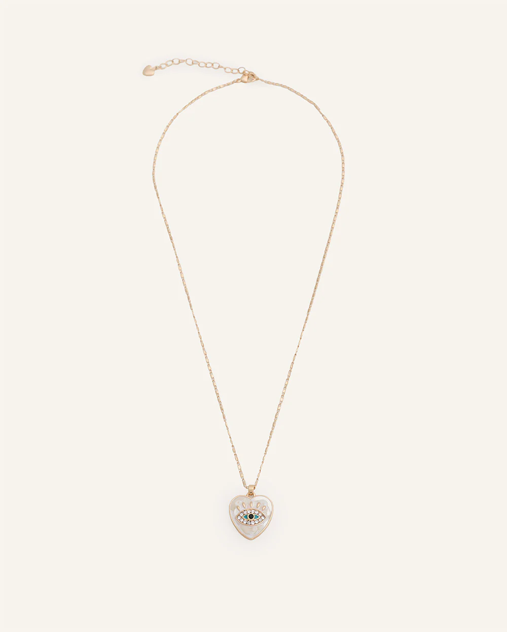 Set Collar + Arete Corazón y Ojo Turco Dorado - Image 3