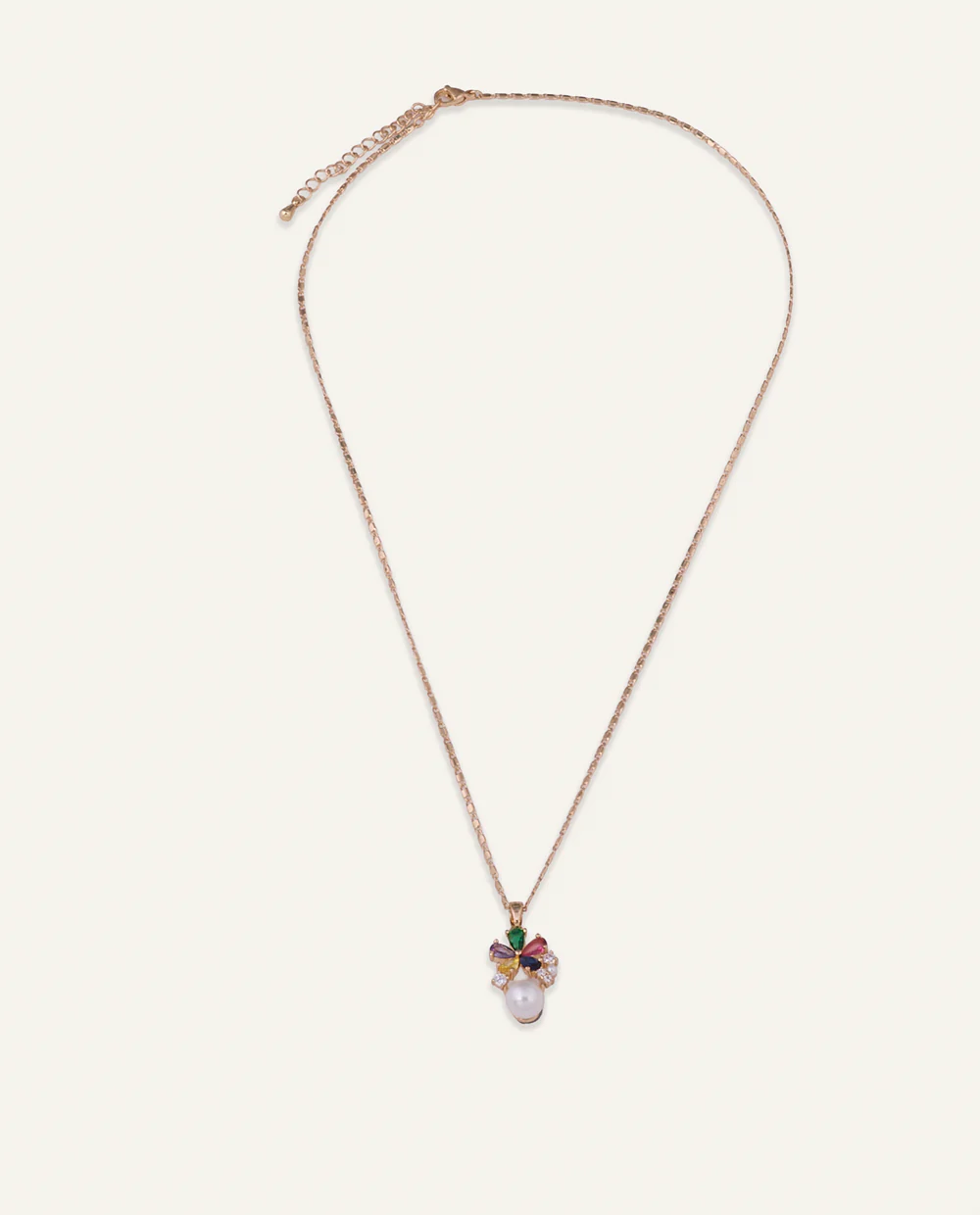 Set Collar + Arete Moda Aura Pearl Dorado - Image 4