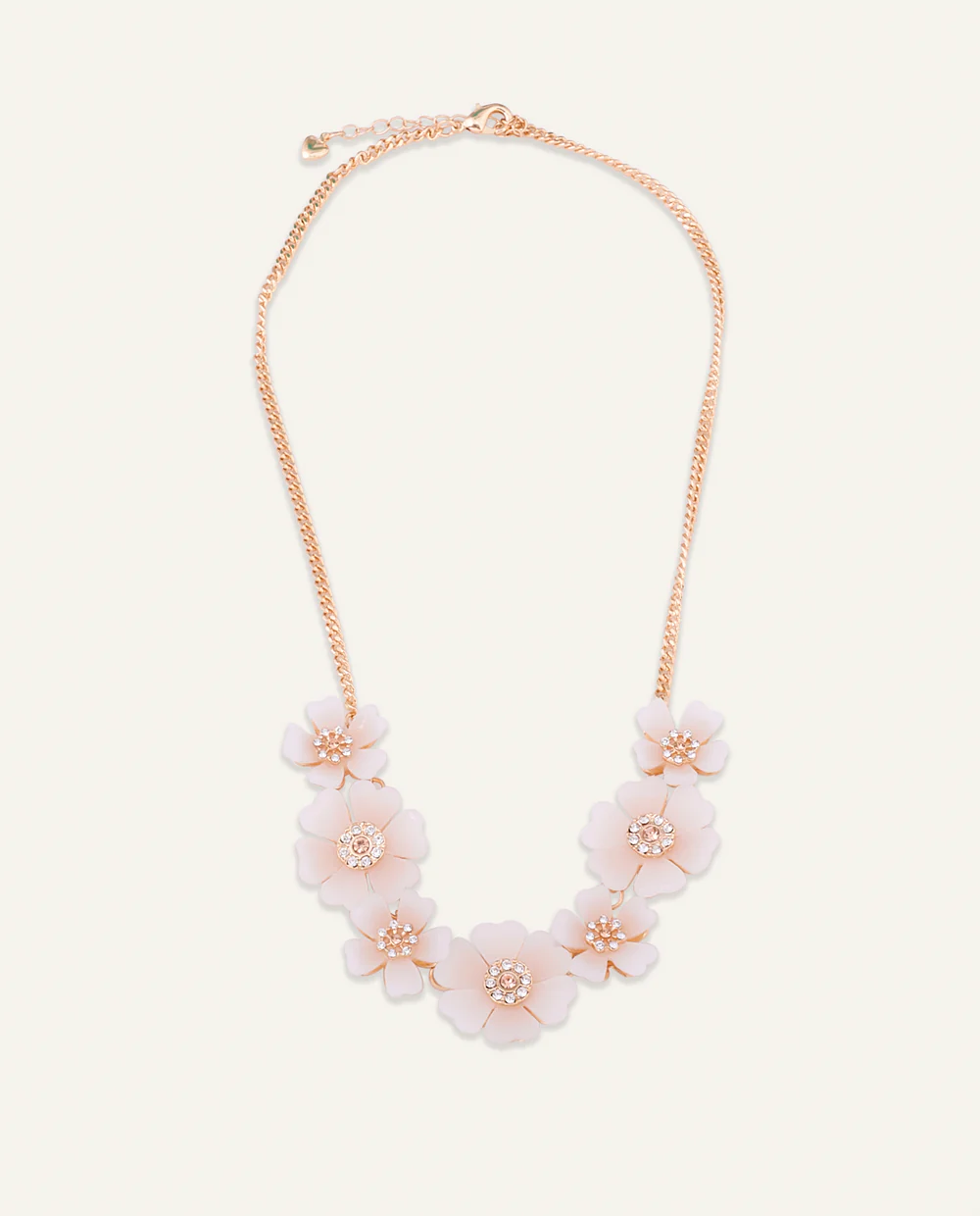 Set Collar + Arete Moda Flower Mix Dorado - Image 3