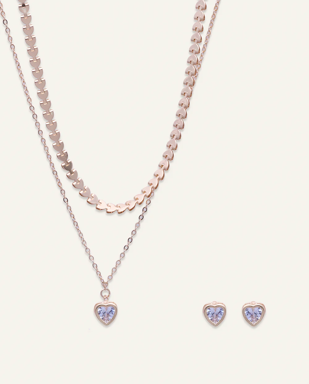 Set Collar + Arete Moda Layered Dorado