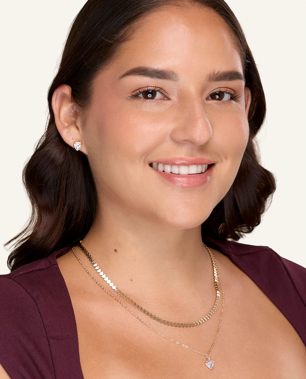 Set Collar + Arete Moda Layered Dorado - Image 3