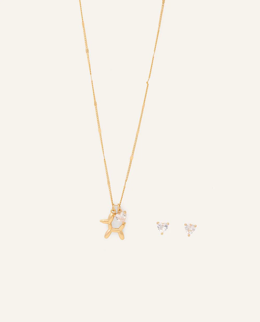Set Collar + Arete Moda Dog Lover Dorado - Image 3