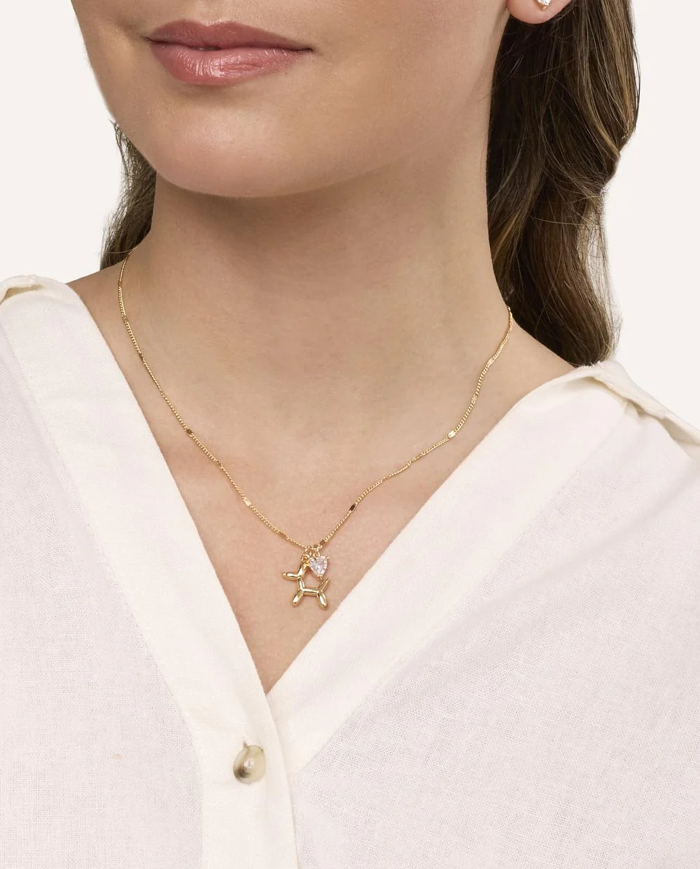 Set Collar + Arete Moda Dog Lover Dorado - Image 4
