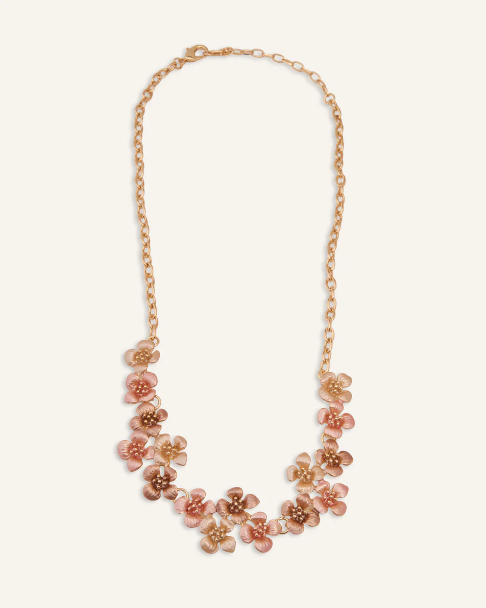 Set Collar + Arete Moda Flores Dorado