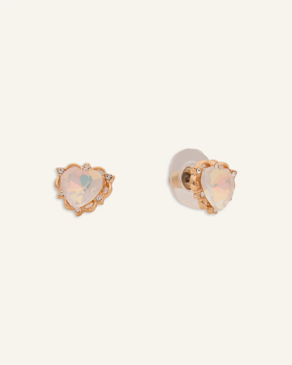 Set Collar + Arete Moda Heart Dorado - Image 3