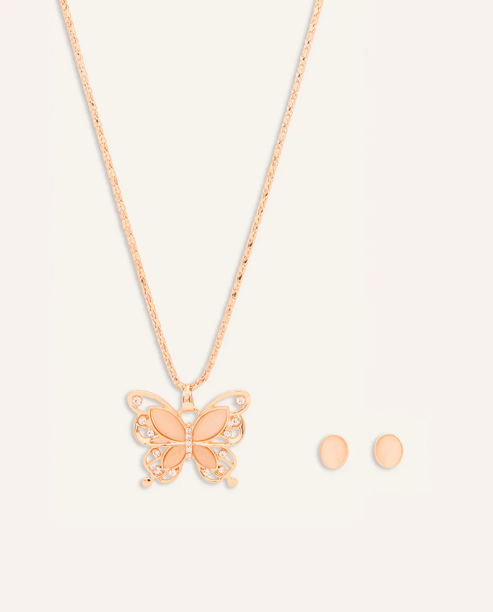 Set Collar + Arete Moda Mariposa Dorado