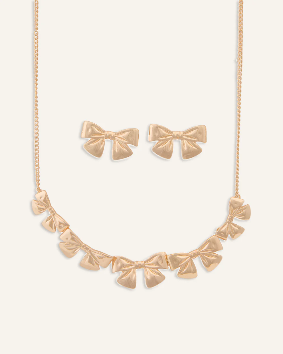 Set Collar + Arete Trendy Lazos Dorado - Image 2