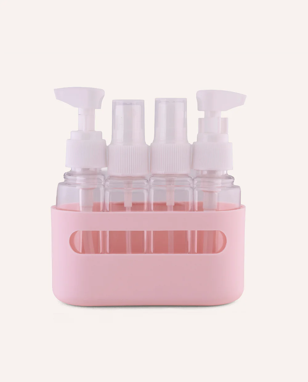 Set De Viaje Envases Rosa x 4 Und