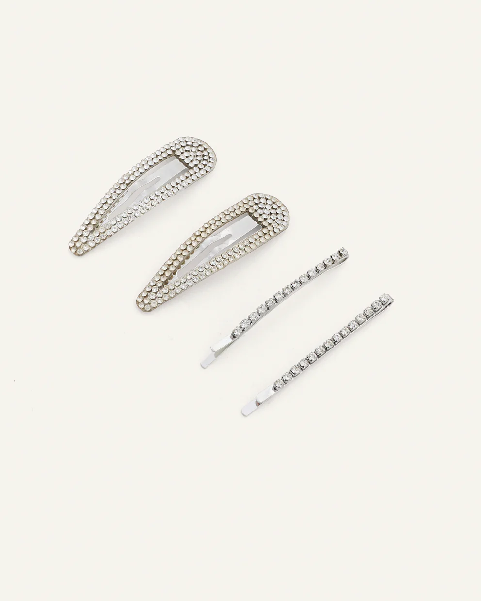 Set Ganchos Shine Plateado