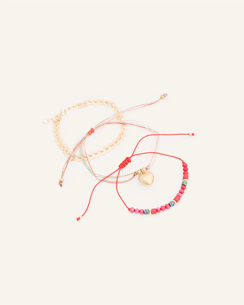 Set Pulseras Regulables Trendy Corazón Dorado - Image 3