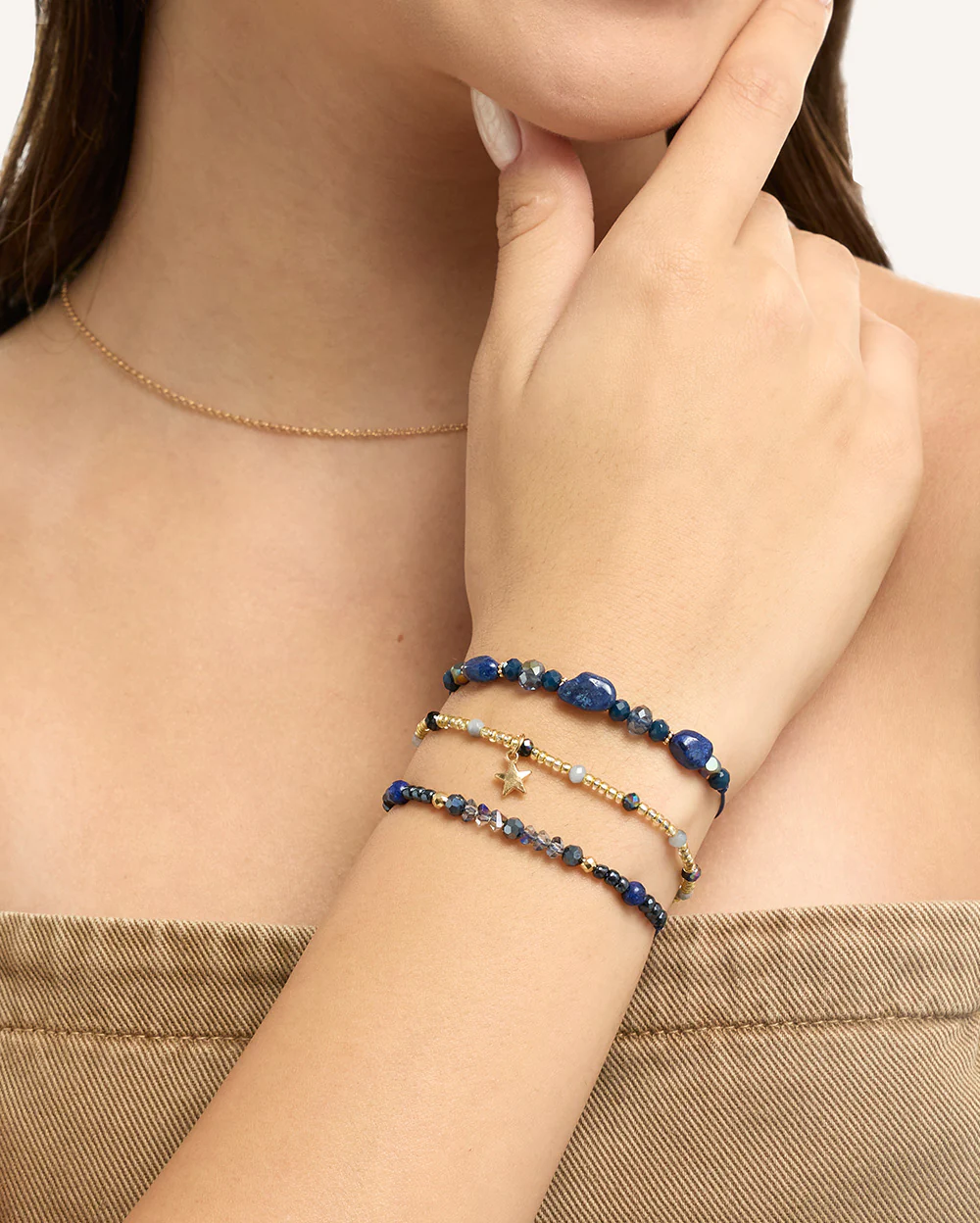 Set Pulseras Regulables Trendy Estrella Dorado - Image 3