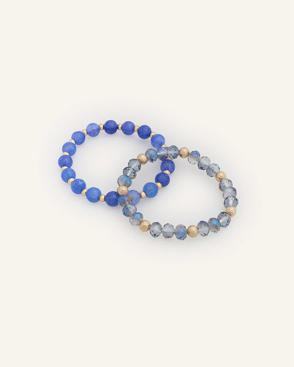 Set Pulseras Trendy Azul Dorado