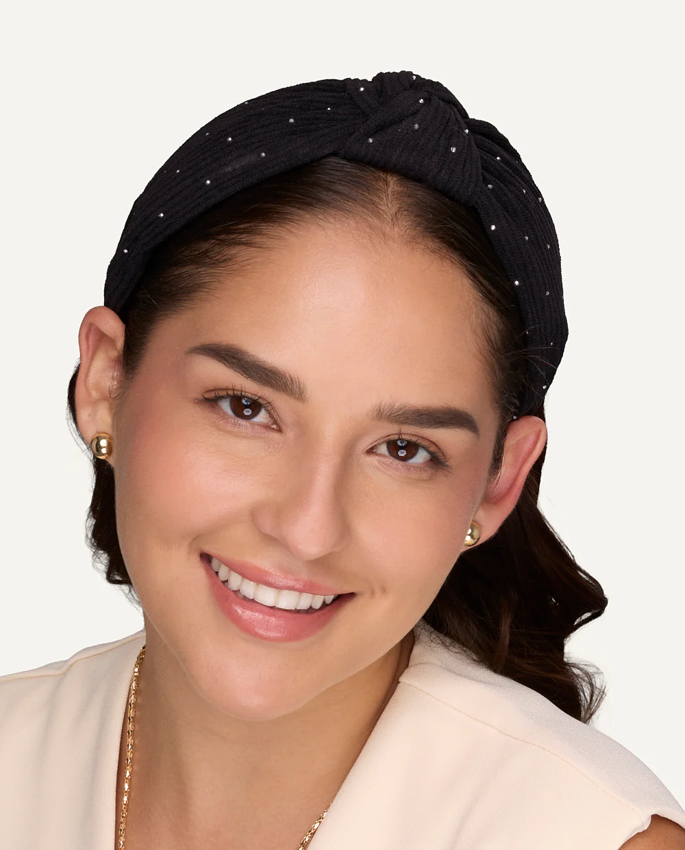 Vincha Diadema Nudo Trendy Shine Negro - Image 2