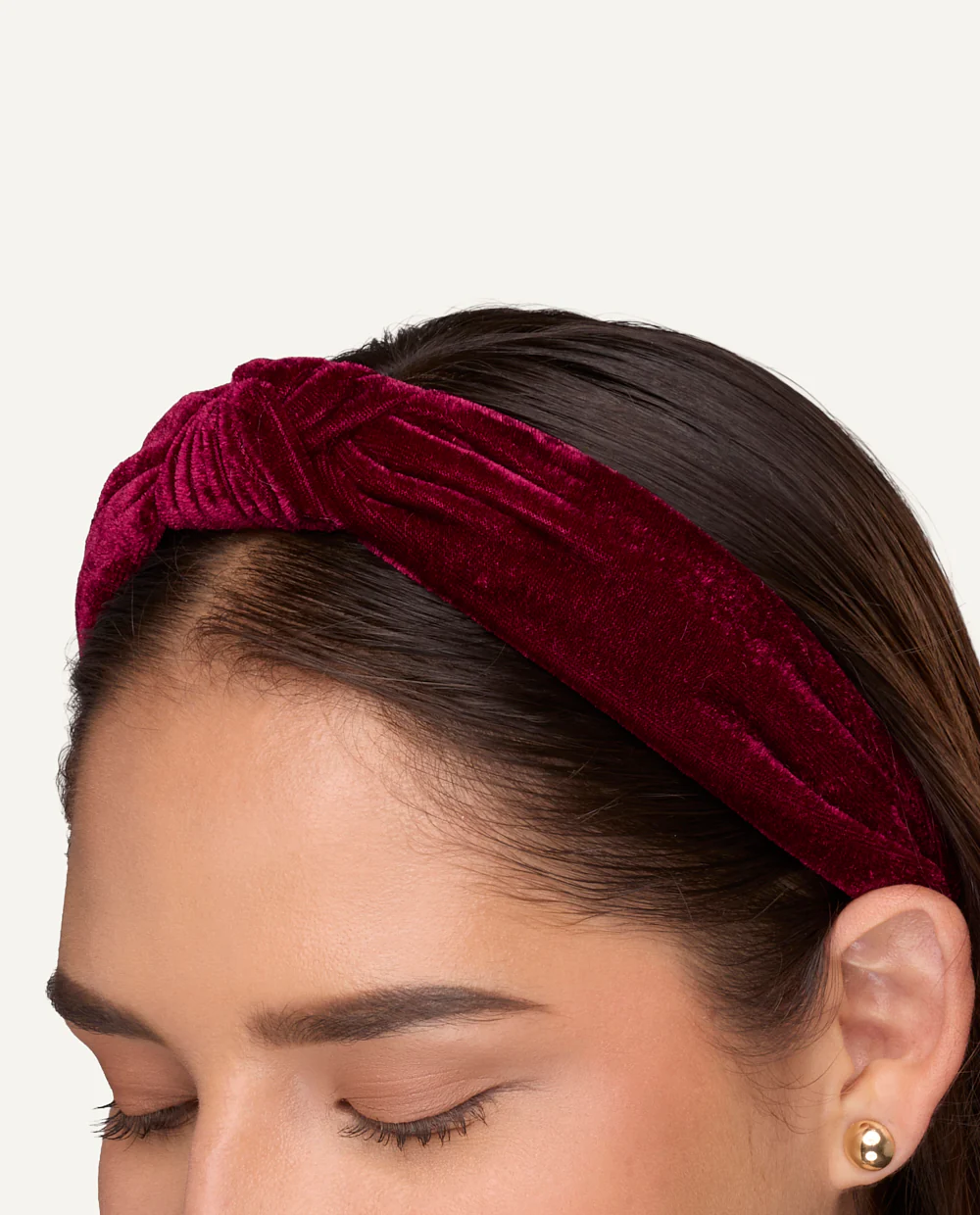 Vincha Diadema Trendy Nudo Burgundy - Image 2