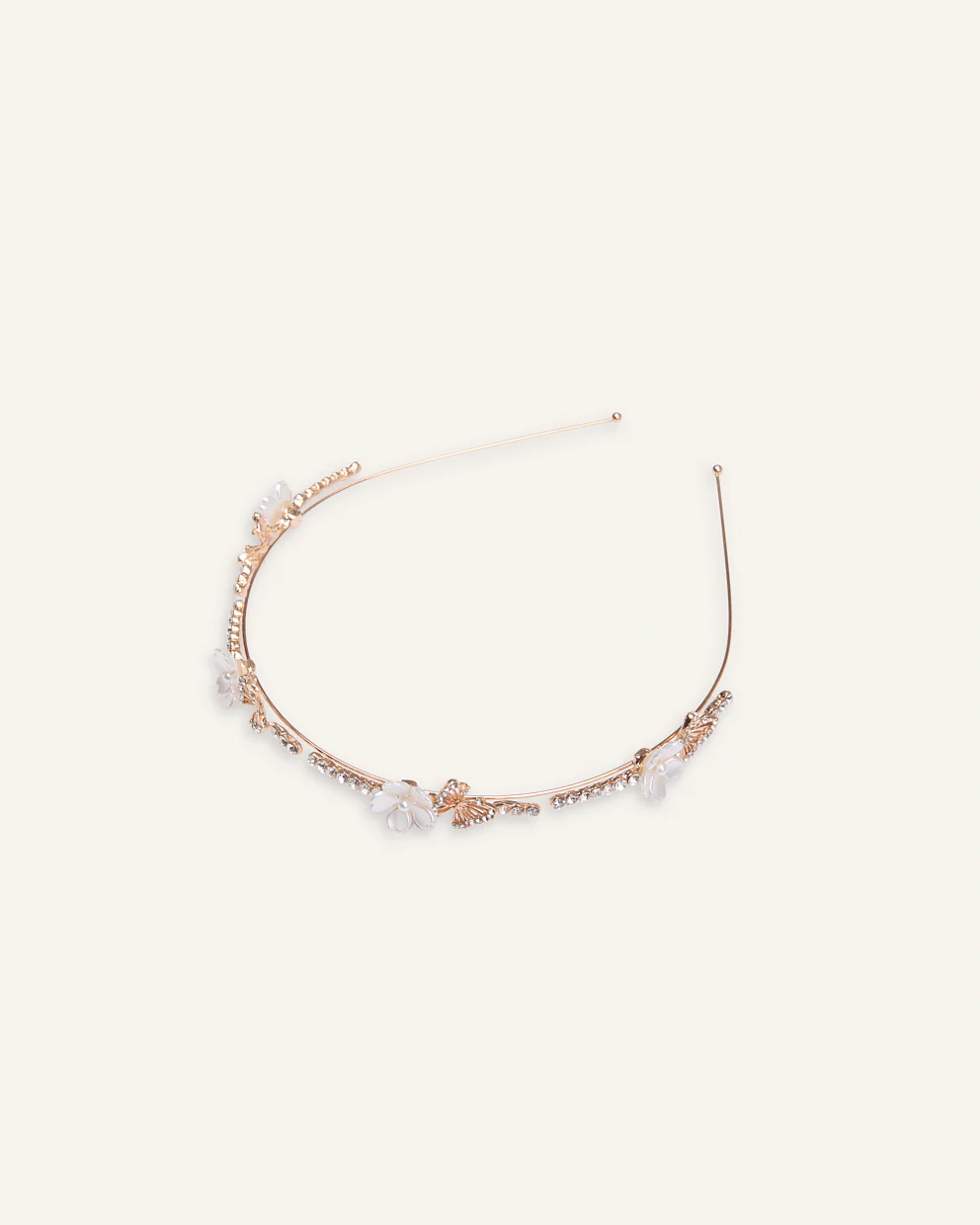 Vincha Moda Flores Dorado